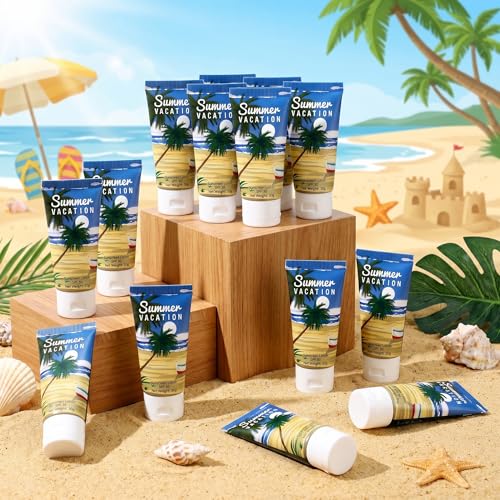 Image of 72 Pcs Travel Size Mini Sunscreen Bulk for Summer Vacation Spf 30 Water Resistant Sunscreen Lotion Sunblock for Thank You Gifts Hawaiian Wedding Pool Party Favor (Summer Vacation)