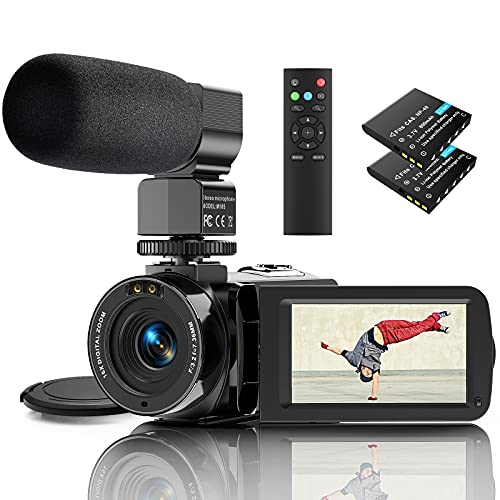 Best Quality 🔥 Video Camera Camcorder, Camcorder with WiFi IR Night Vision FHD 1080P 30FPS, Vlogging Camera for YouTube with 26MP 3.0'' Touch Screen 16X Digital Zoom Video Camera with Microphone, 2 Batteries, Remote