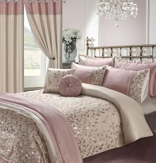 LIZZIE JACOBS Marie Embroidered Signature Style Matching Bed Spread With 2 Pillowshams (Pink, Bed Spread)
