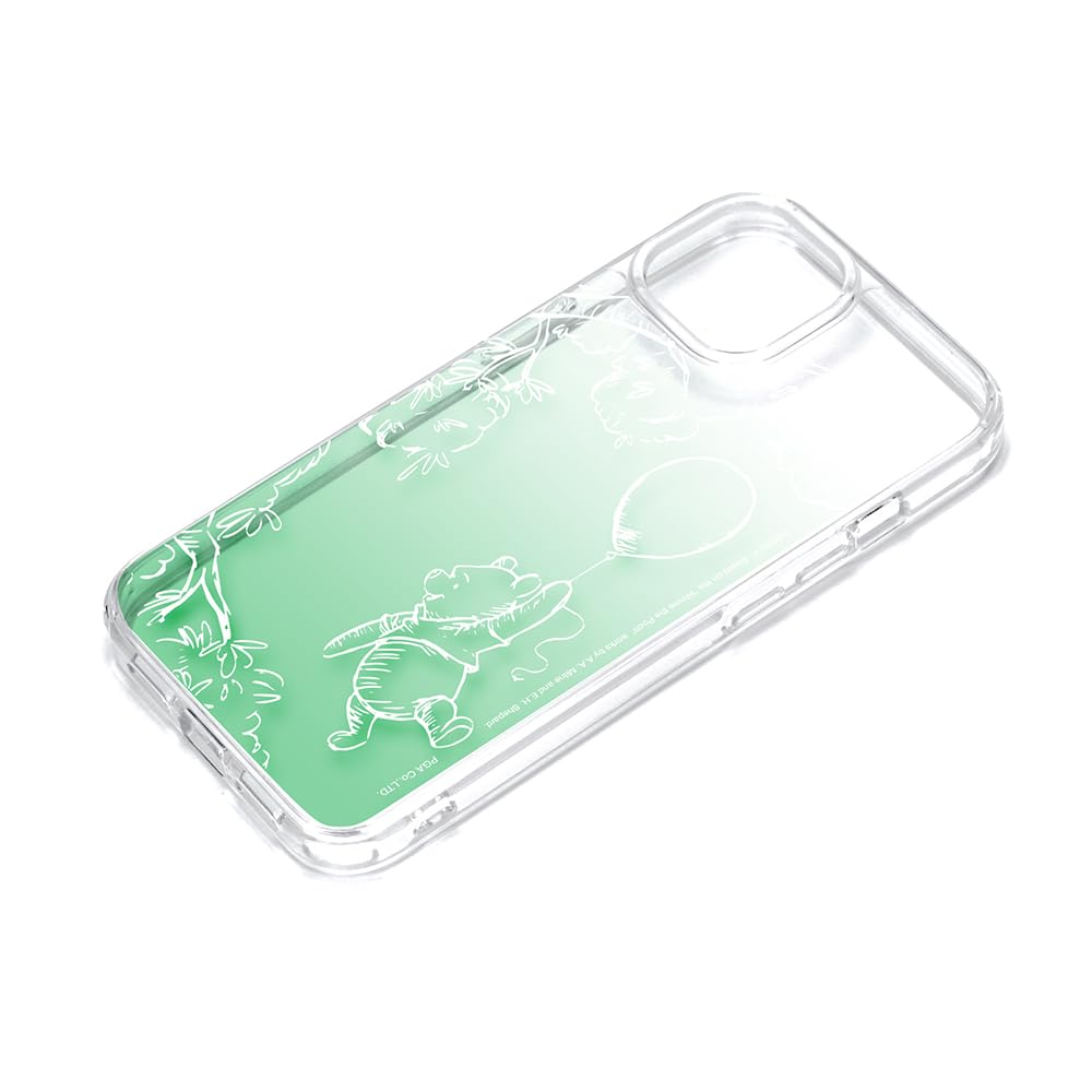 iPhone 15用 グラデーションハイブリッドケース [くまのプーさん] Premium Style PG-D23APT07POO