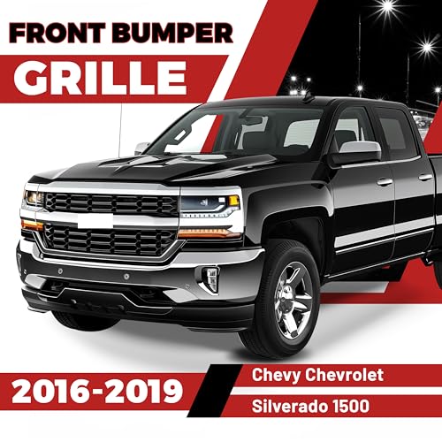 HECASA Upper Grille Compatible with 2016-2019 Chevy Chevrolet Silverado 1500 Replacement for GM1200753 84602489 84374378 Front Bumper Grill Silvery+Black - Image 3