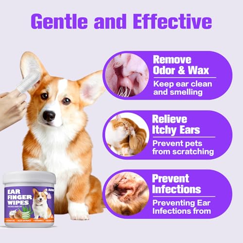 Dog ear wipes,Gently Remove Ear Wax & Dirt,Relieve Ear Itching Fresh Coconut Scent, All Natural Ingredients dog ear cleaning wipes – 50 Count Dog ear wipes,Gently Remove Ear Wax & Dirt,Relieve Ear Itching Fresh Coconut Scent, All Natural Ingredients dog ear cleaning wipes – 50 Count