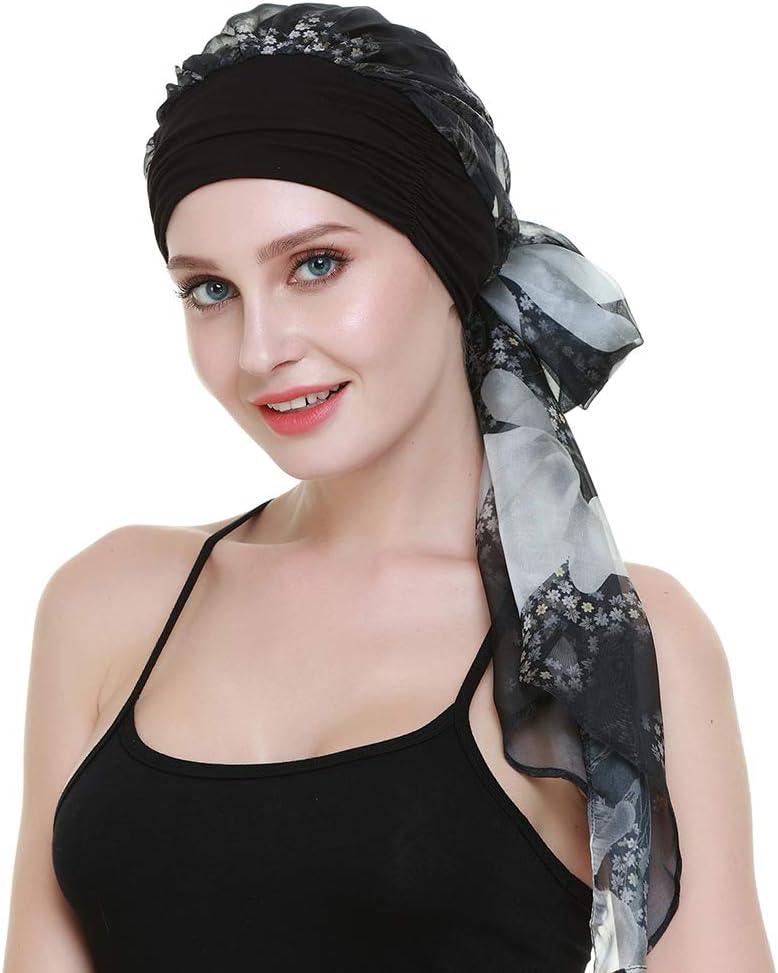Chemo Headwear Turbans for Women Long Hair Head Scarf Headwraps Cancer Hats