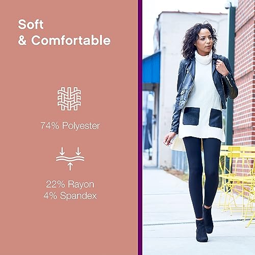 No nonsense Women's Ponte Knit Pintuck Legging, Black, M4