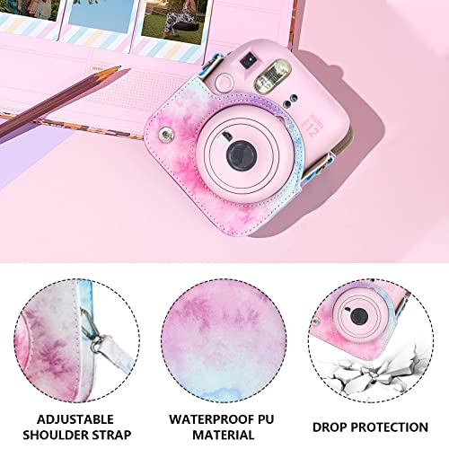 Funda protectora para cámara Instax Mini 12 azul y rosa miniatura 3