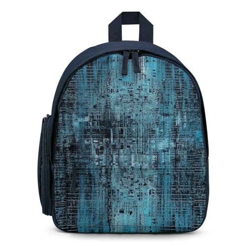 Blue And Black Backpack Small Book Bag with Side Pocket, Lightweight Durable Backpack, Travel Rucksack, Blue-style