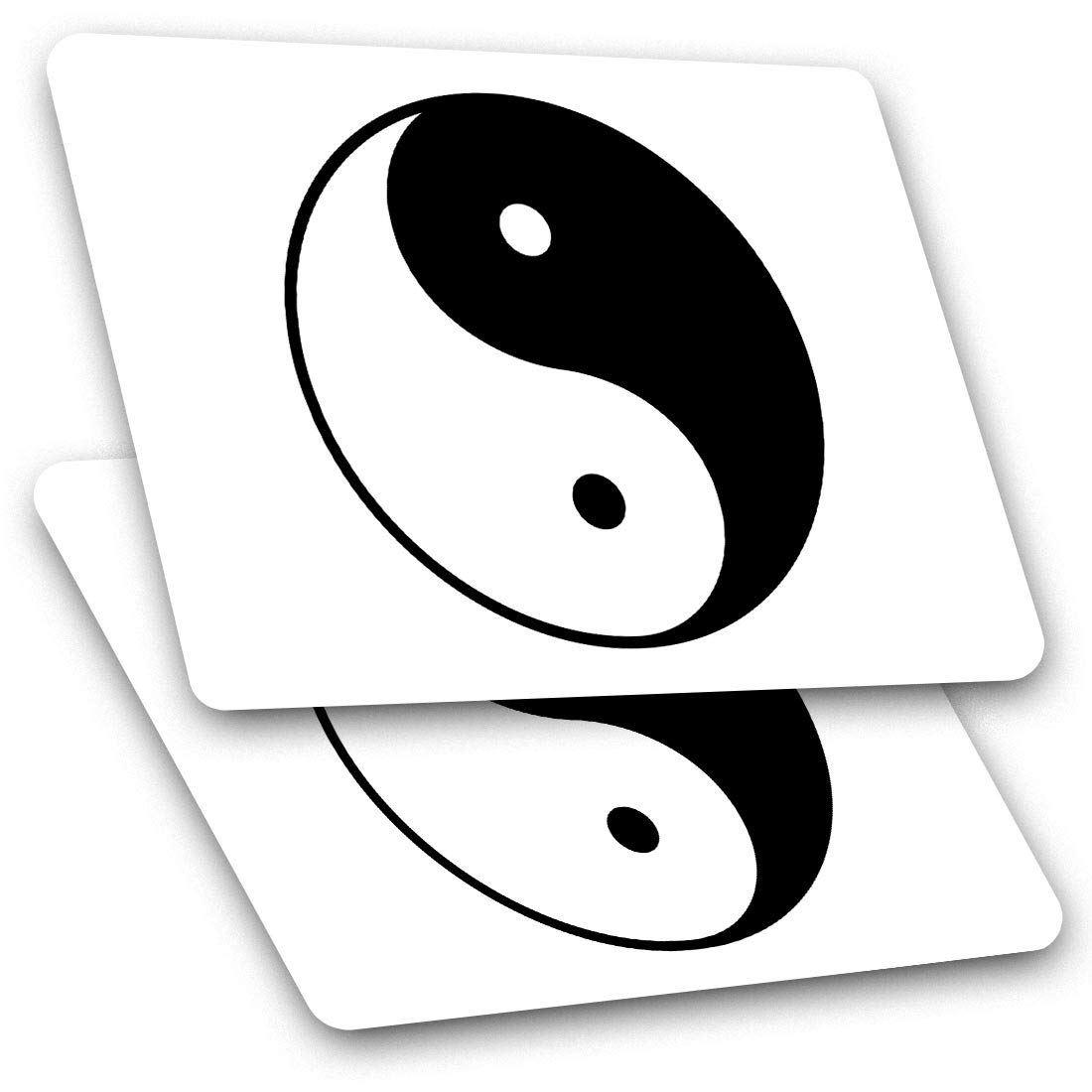 Rectangle Stickers(Set of 2) 7.5cm - Yin Yang Symbol Philosophy Fun Decals for Laptops,Tablets,Luggage,Scrap Booking,Fridges, #4396