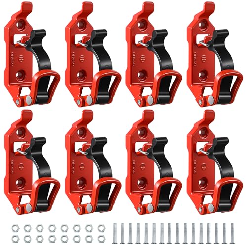 8 Pcs Shovel Holder for Truck Heavy Duty Shovel Mounts for Roof Rack Quick Release Axe Holder Mount Kit Metal and Rubber Car Accessories/ Garage Storage/ Truck/ Wall Mounting Brackets