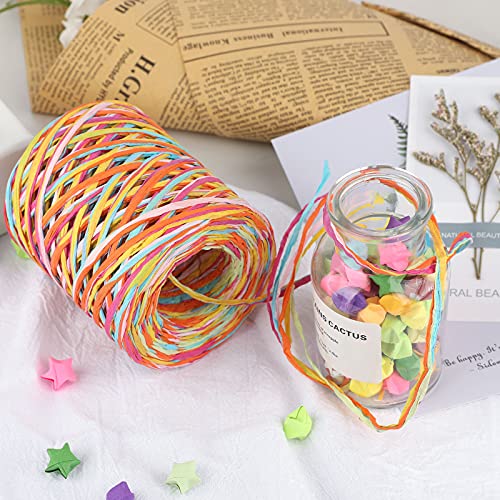 Jijacraft Raffia Ribbon,262 Feet Colored Raffia Paper Ribbon,6 Colored Raffia Paper Twine String Ribbon For Gift Wrapping,Craft,Diy Decoration (Pink) #TOP5