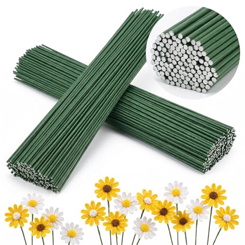 100Pcs 2mm Green Floral Wire Stems 12 Inch Non-Rust Florist Wire for Flower Arranging Wreath Making DIY Crafts Flexible & Strong Bulk Craft Wire