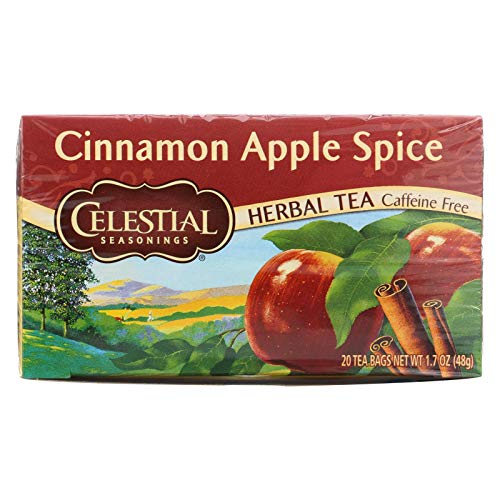 2 Pack of Celestial Seasonings Cinnamon Apple Spice Tea - 20 Bags Gluten Free Herbal Tea image 2