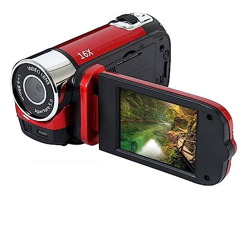 Appareil photo numérique 1080P caméscope rouge avec zoom 16X pour vlog