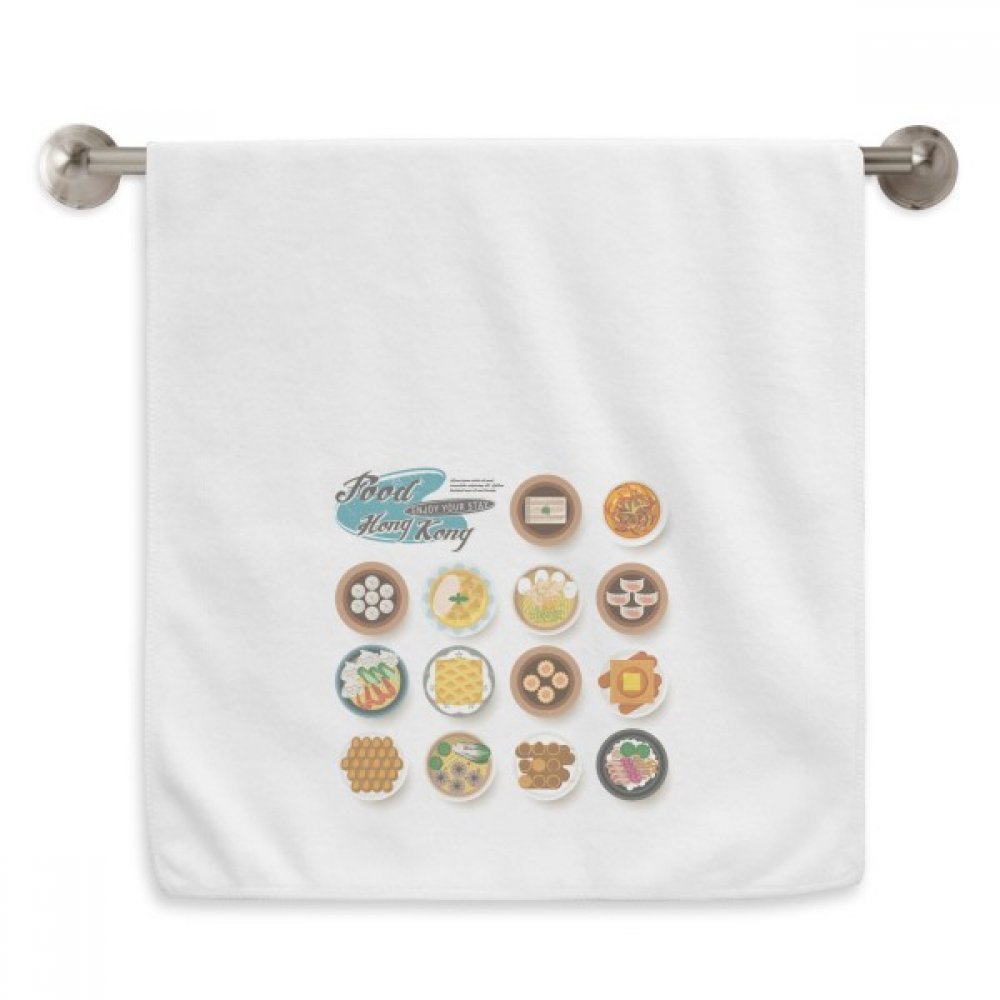 Serviette Hong Kong Foodie 13x29 pouces en coton blanc moelleux