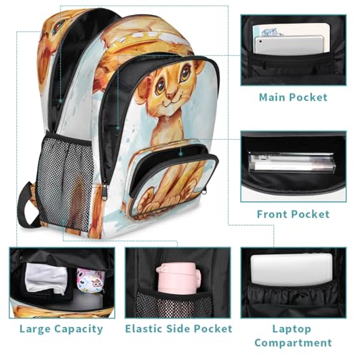Cartoon Lion King Large Capacity Backpack, 18 Inch Multi Pocket Laptop iPad Tablet Backpacks Business Travel Hiking Daypack Casual Rucksack for Women Men Gifts3