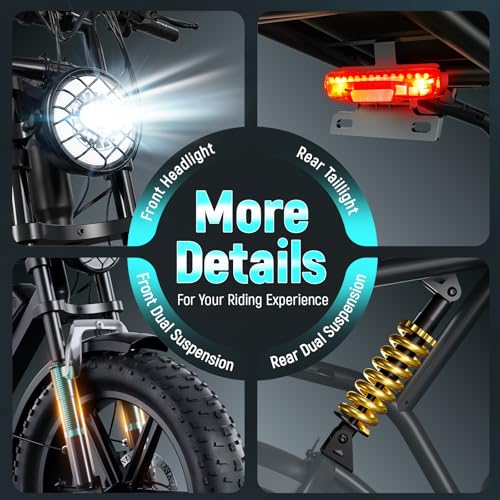Image of TST Electric Bike for Adults, 1500W Peak Motor, 28 MPH, 20 inch x 4.0 inch Fat Tire E-Bike, 48V 15Ah /25Ah Removable Battery, Dual Hydraulic Disc Brakes, Dual Suspension, LCD & APP, UL 2849 Certification