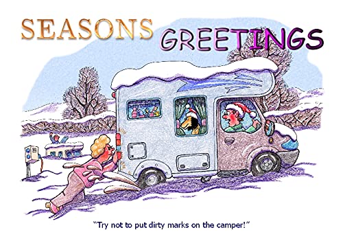 Motorhome Caravanning Humour Cartoon A5 Funny Blank Greeting Card By