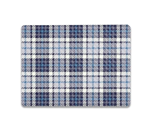 Image of MightySkins Carbon Fiber Skin Compatible with Microsoft Surface Laptop Go 3 (2023) Full Wrap Kit - Blue Plaid | Protective, Durable Textured Carbon Fiber Finish | Made in The USA