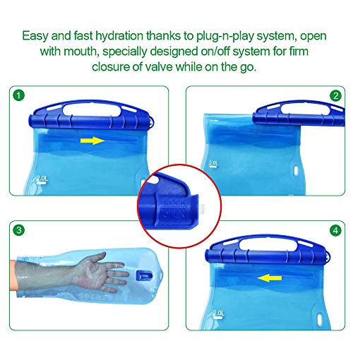 Bolsa de bexiga de água, Andoer Saco da bexiga de água Saco de armazenamento do pacote de hidratação