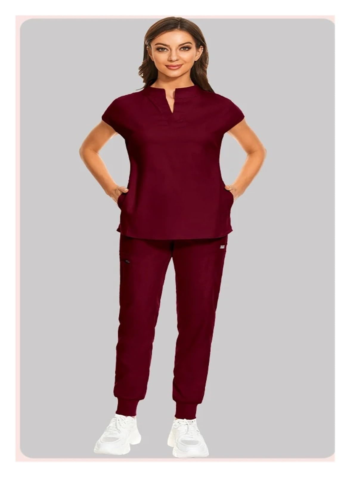 Uniformes Conjuntos de Bata quirúrgica for Mujer Batas quirúrgicas Accesorios for Enfermeras Hospital Clínica Dental Salón de Belleza Ropa de Trabajo Traje(Deep Blue,L)