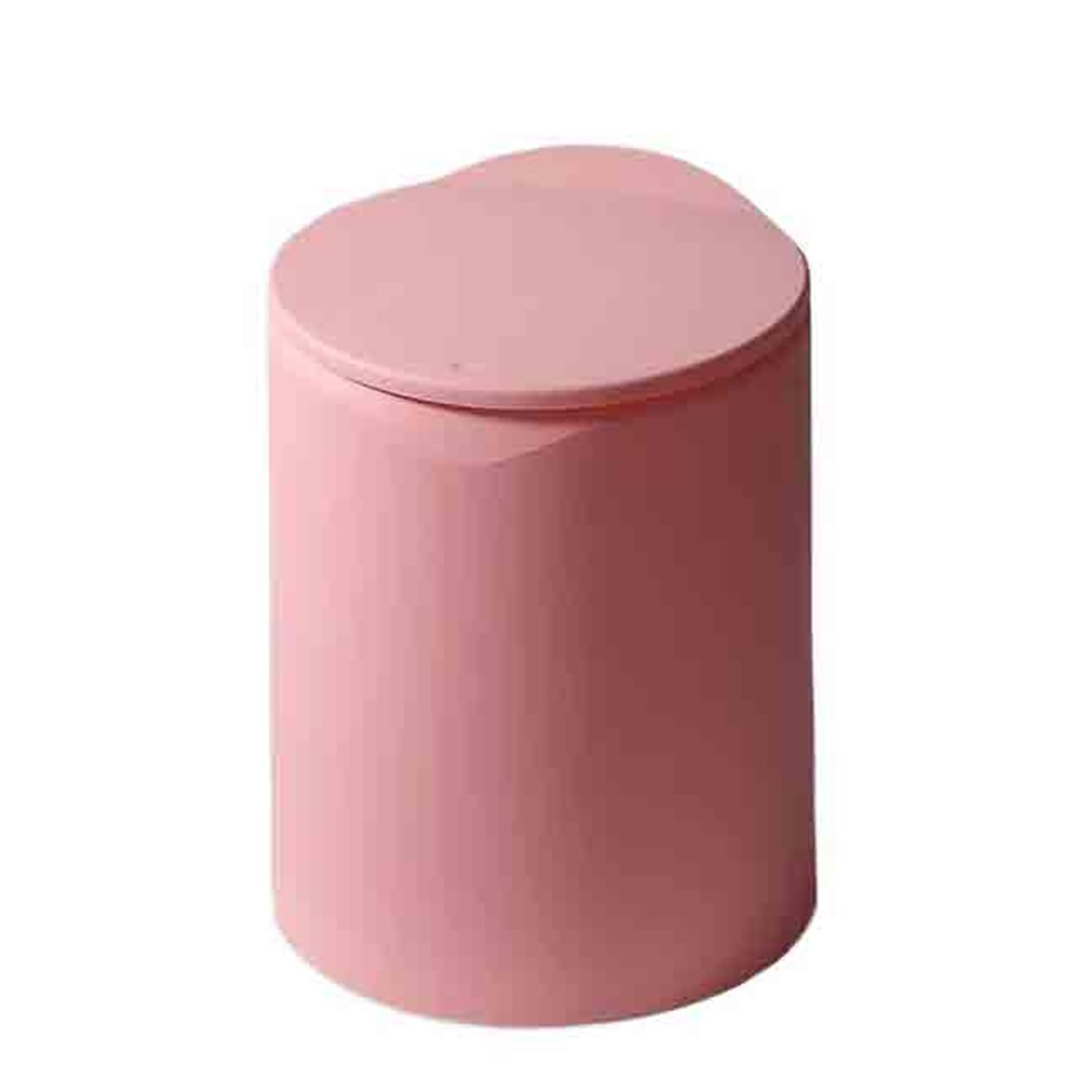 Waste Bins Garbage Bin Bathroomliving Room Household Kitchen Press Type Bedroom With Lid Large Capacity(Pink,Small)