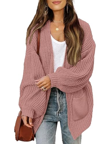Womens Long Cardigan Sweater Fall 2025 Trendy Chunky Waffle Knit Oversized Open Front Dressy Cardigans for Women