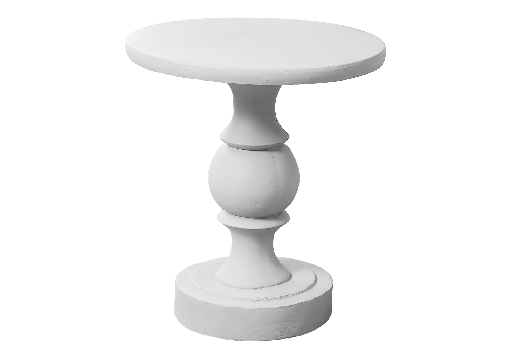 I 4161 Accent Table, 25" H, Indoor Or Outdoor, Bedroom, End, Living Room, Nightstand, Round, Side Table, White, Transitional