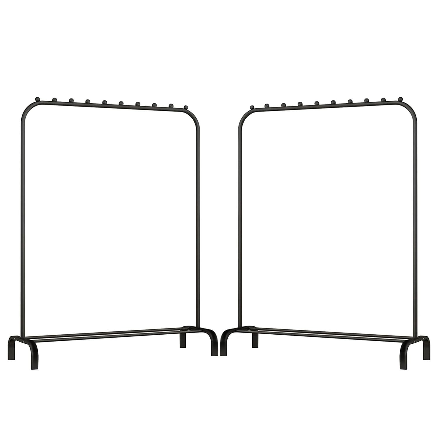 XJYMCOM Heavy Duty Clothes Rail 146X110X40cm Garment Rail with Shelves Freestanding Metal Cloth Hanger Rail Stand Clothes Drying Rack with Lower Storage Shelf (Black) (2)
