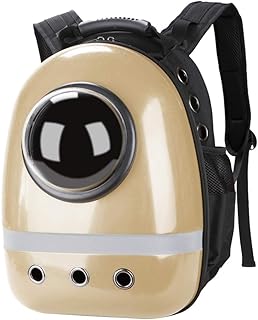 Macallen Zaino Gatto Trasportino Animali: Oblo Borsa Porta Piccoli Cane Taglia Media Zainetto Trasporto Coniglio Trasparente Capsula Spaziale Bubble Pet Bag Backpack Impermeabile Gattini Carrier D'Oro