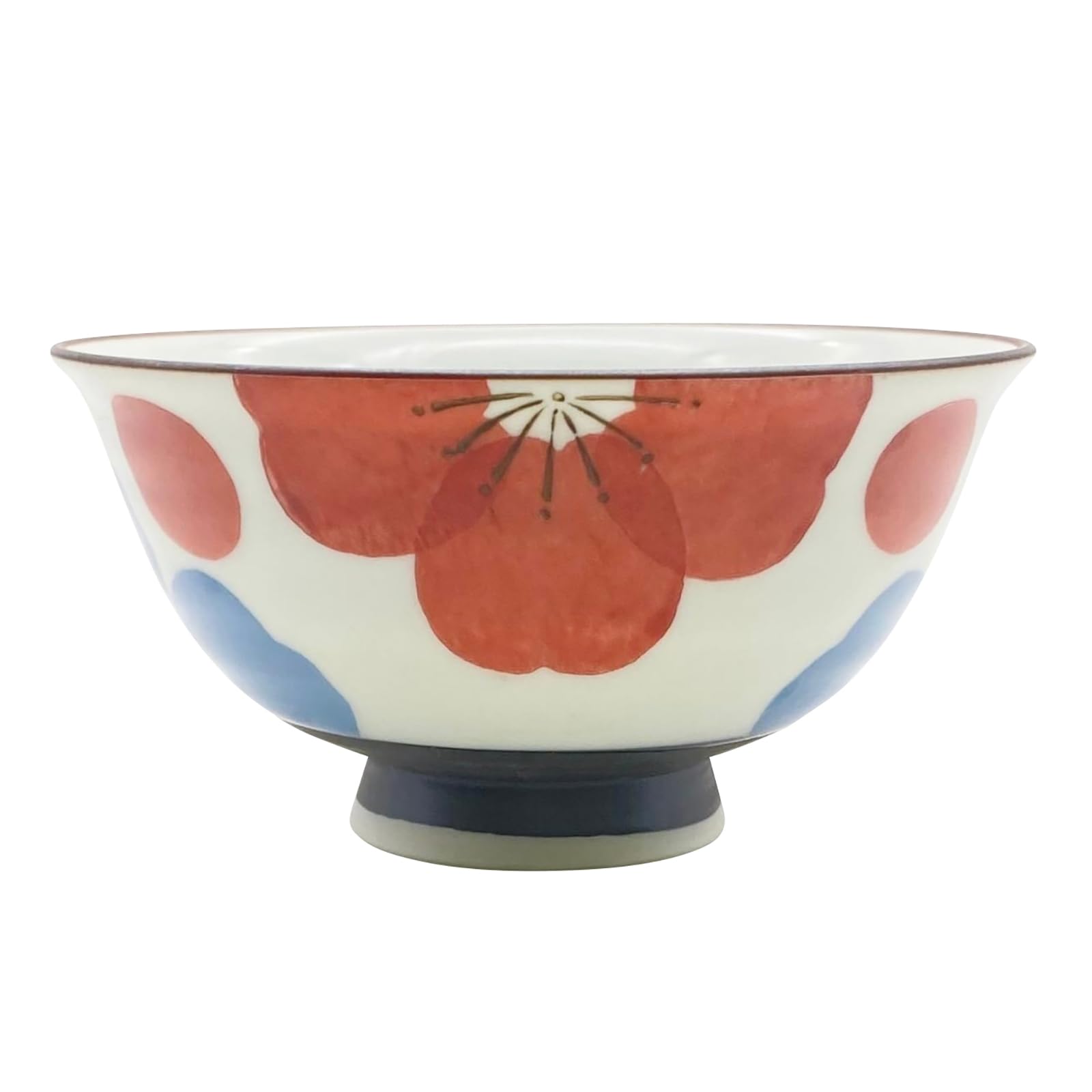 Amazon｜波佐見焼 飯碗 お茶碗 ご飯茶碗 約12cm 二色花 大花 赤