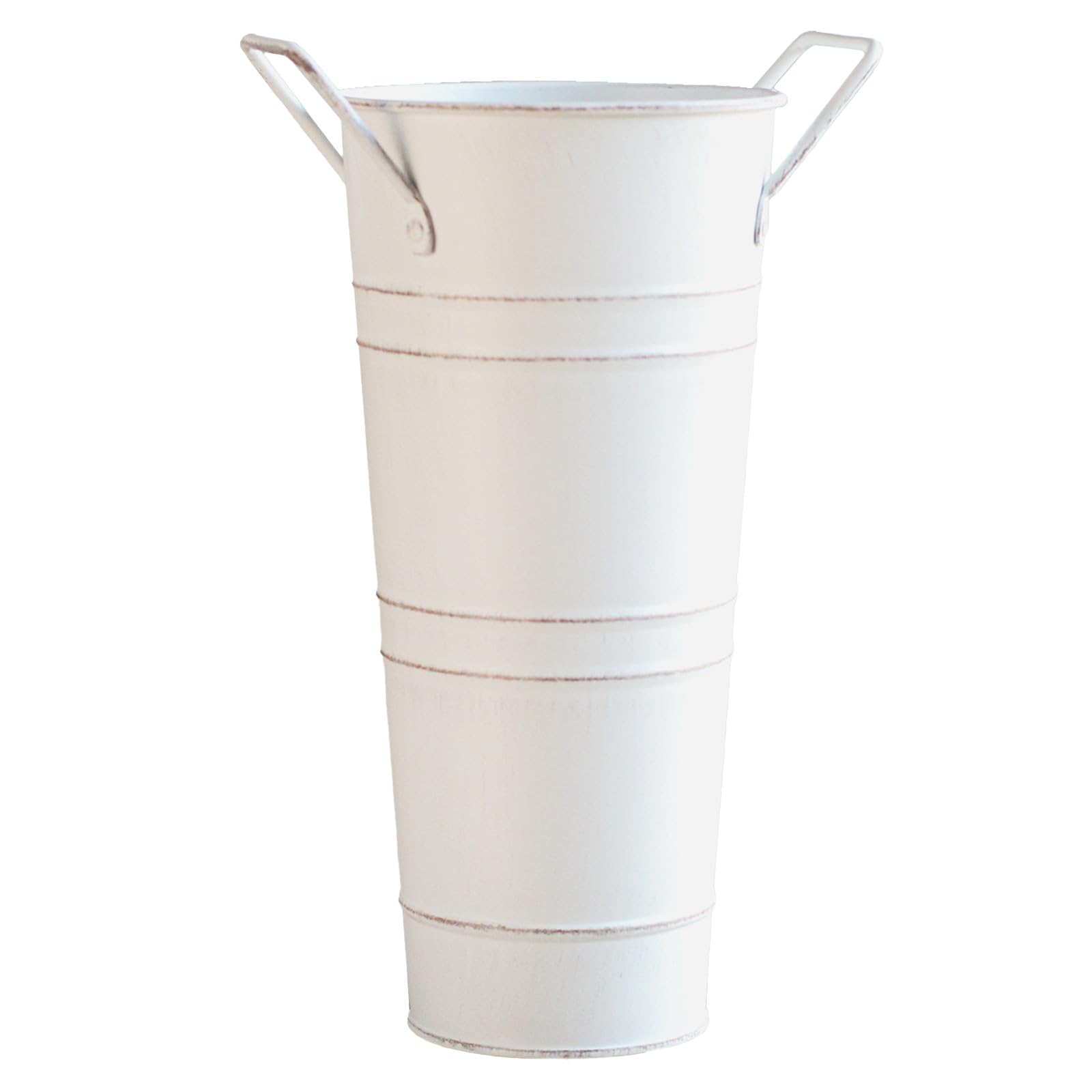 Umbrella Stand Holder Metal Bucket Freestanding Rack Barrel Canes Walking Sticks Clubs Organizer Floor Vase For Entryway Porch Indoor Kitchen Sink Mats Extra (White, One Size)