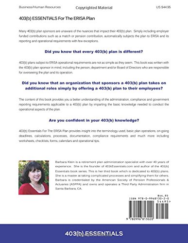 403(b) ESSENTIALS For The ERISA Plan