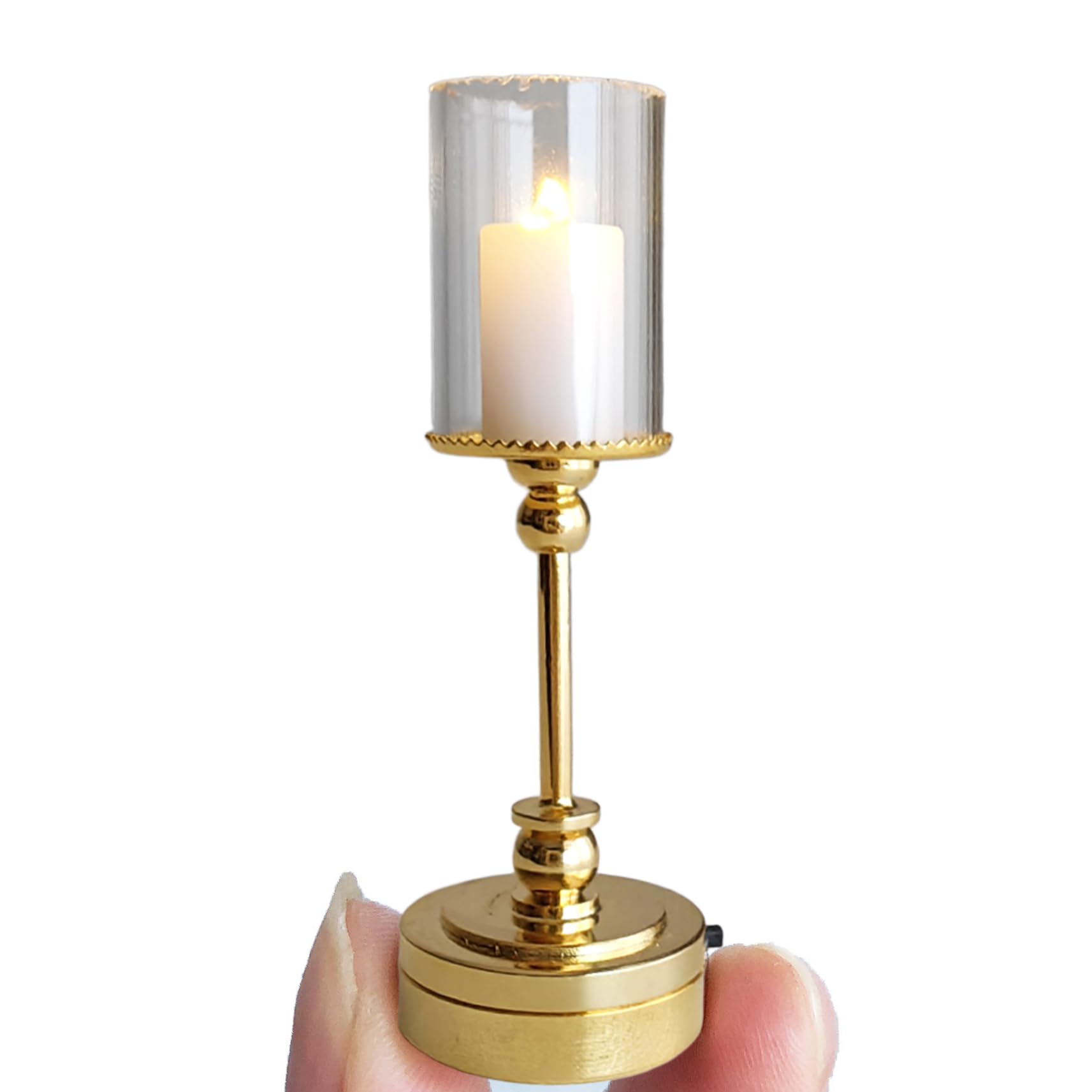 Mini Desk Lamp 1:12 Scale Dollhouse Lights Battery Operated Realistic DIY Craft Accessories