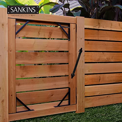 Image of 14 inch Gate Spring Self Closing Heavy Duty Outdoor Door Spring Automatic Metal Gate Closure Hardware with Adjustable Tool for Wooden and Vinyl Fence, Black
