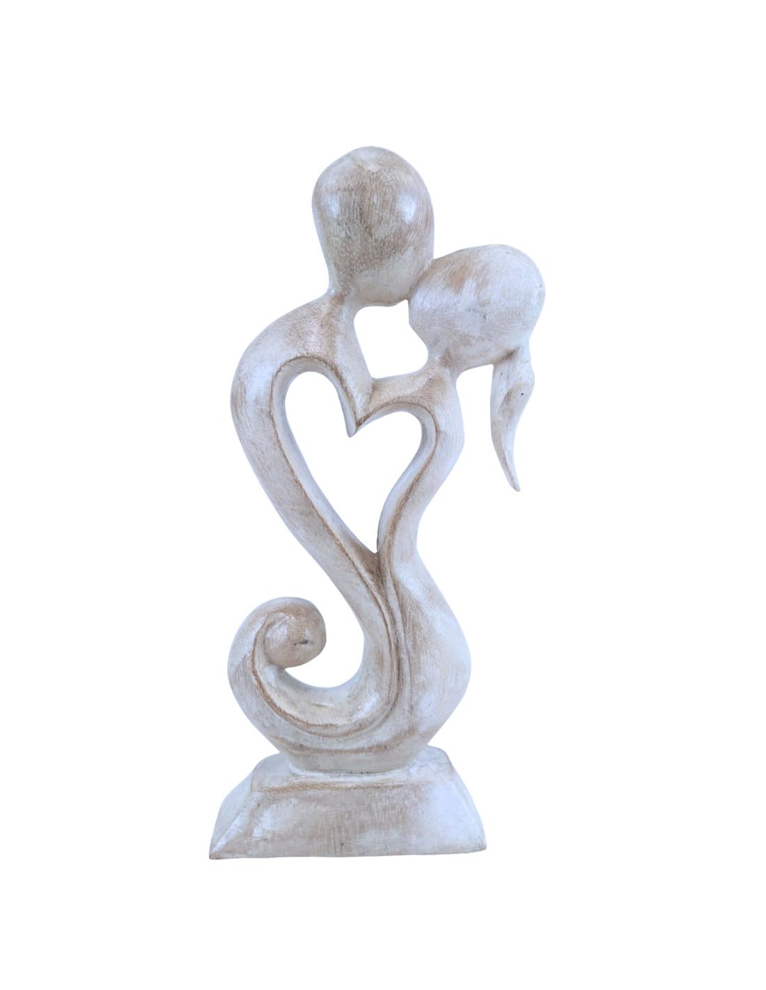 Statuette en bois Couple en Fusion 20cm sculpture décorative abstraite pour anniversaire