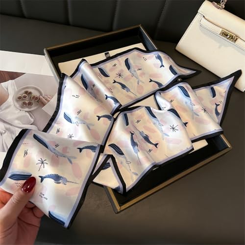 Image of Head Hair Scarf for Women,Silky Long Headscarf Purse Bag Scarfs for Handbag Fashion Satin Neck Scarves Accessories