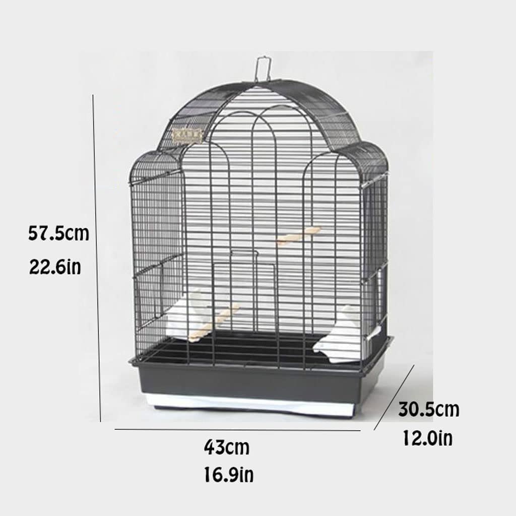 Vogelkäfig, Vogelkäfig, Vintage-Vogelkäfig, großes Metall-Vogelhaus, luxuriös, großer Vogelkäfig, Schmiedeeisen, Vogelkäfig, Outdoor-Vogelhaus, Träger (Schwarz A)
