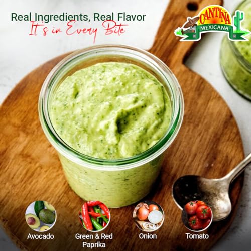 Image of Cantina Mexicana Guacamole Dip | Avocado | Mexican Cuisine | Seasoning & Spread | Contains Avocado Fruit , Green & Red Paprika, Onion, Tomato & Cheese Powder | Used for Tacos, Burritos & Nachos | Slightly Spicy | Vegetarian (1000g)