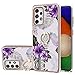Produktbild Lavender1 Hülle Kompatibel mit Samsung Galaxy A52 5G - Handyhülle Transparent TPU Flexible Marmor Bumper Schutzhülle 360 Grad Stoßfest Ring Ständer Handy Hülle für Samsung A52 5G Case (K,A52 5G)