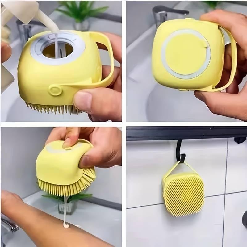 Image of FIGMENT Soft Silicone Bath Body Brush For Men and Women, Deep Nourishing Cleansing, Exfoliation, Dirt Removal, BPA-Free, Back Scrubber, Lather Boosting Bristles, No-Slip Grip (Multicolor, 2 Pcs)