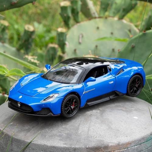 Image of 1:32 Maserati MC20 Alloy Model Car with Pull Back Function Light & Sound Diecast Toy for Kids Collectible Toy Vehicle for Car Enthusiasts Boys and Girls (Blue)