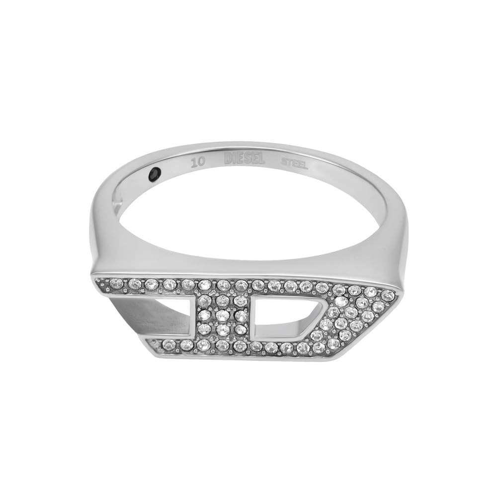 Diesel D Logo Unisex Edelstahl oder Kristall Glitz Siegelringe