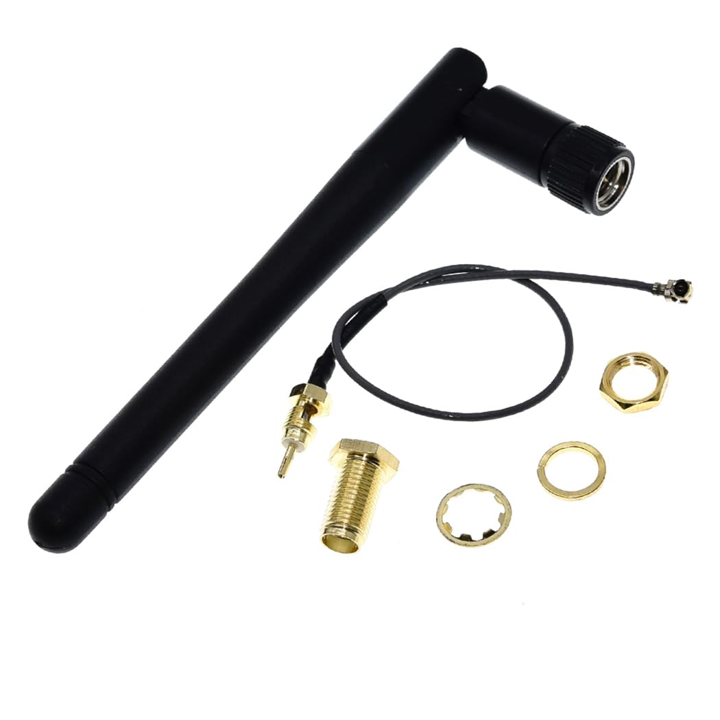 Kit 2 Antenne WiFi 2.4G 3dBi Omnidirezionali Con Cavo RP-SMA Femmina A U.FL – 15 Cm, Per Router E Dispositivi Wireless