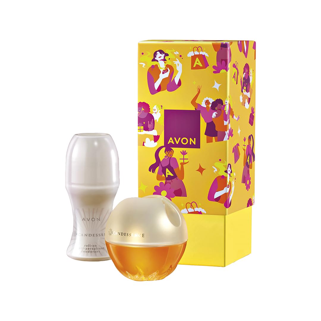 Avon Incandessence Two Piece Gift Set with Incandessence EDT 50ml and Roll-On Anti-Perspirant Deodorant 50ml in a Gift Box