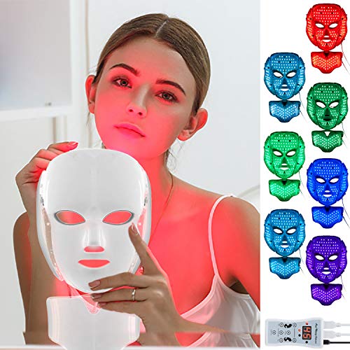 Cinlinso Led Face Mask with 7 Color Facial Skin Deall Mask Proven Light