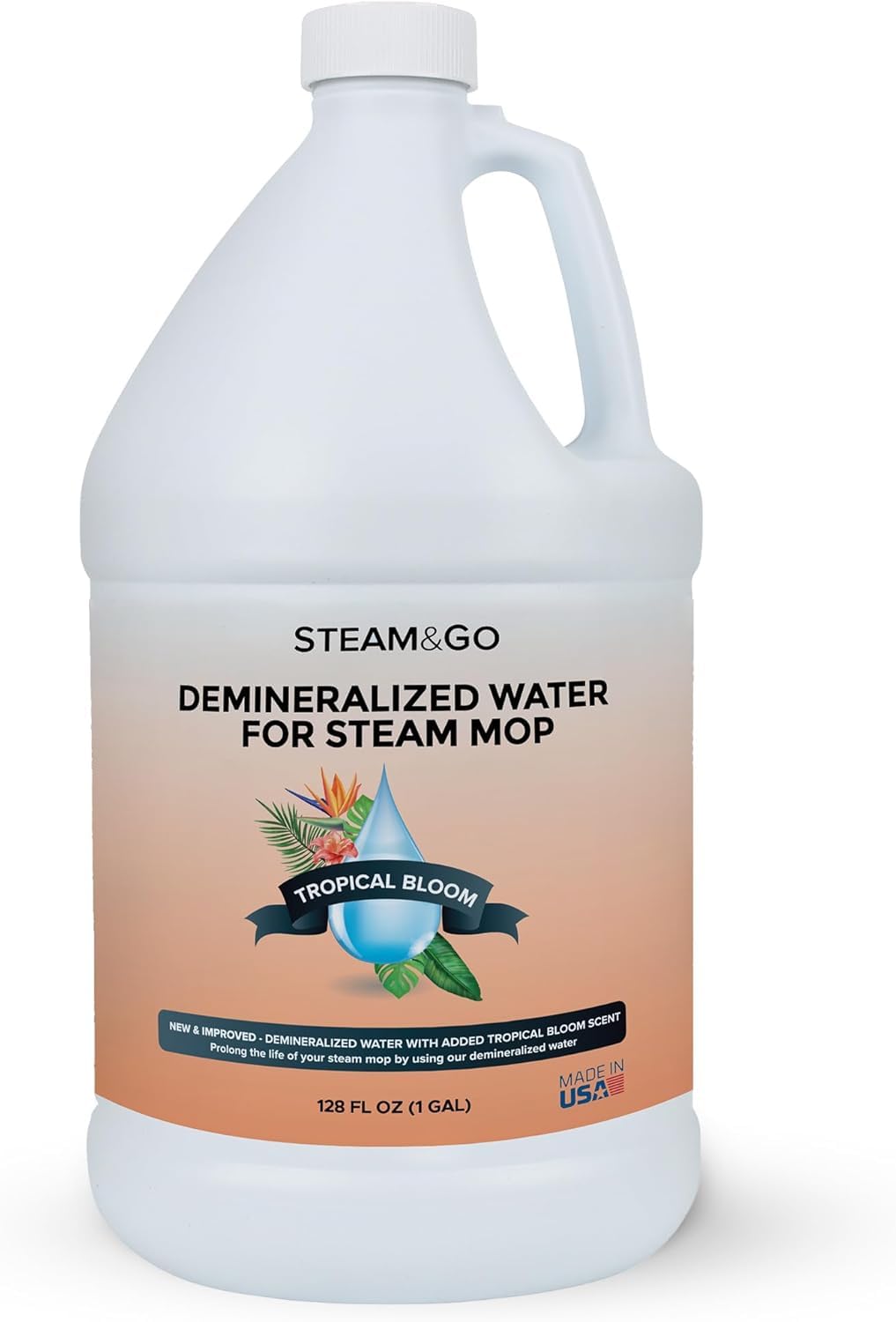 Steam Go Demineralized Water for Steam Cleaner - PVC-Free Floor Cleaning Solution Compatible for All Steam Mops -