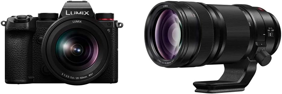LUMIX S5 Full Frame Mirrorless Camera (DC-S5KK) and LUMIX S PRO 70-200mm F4 Telephoto Lens (S-R70200)