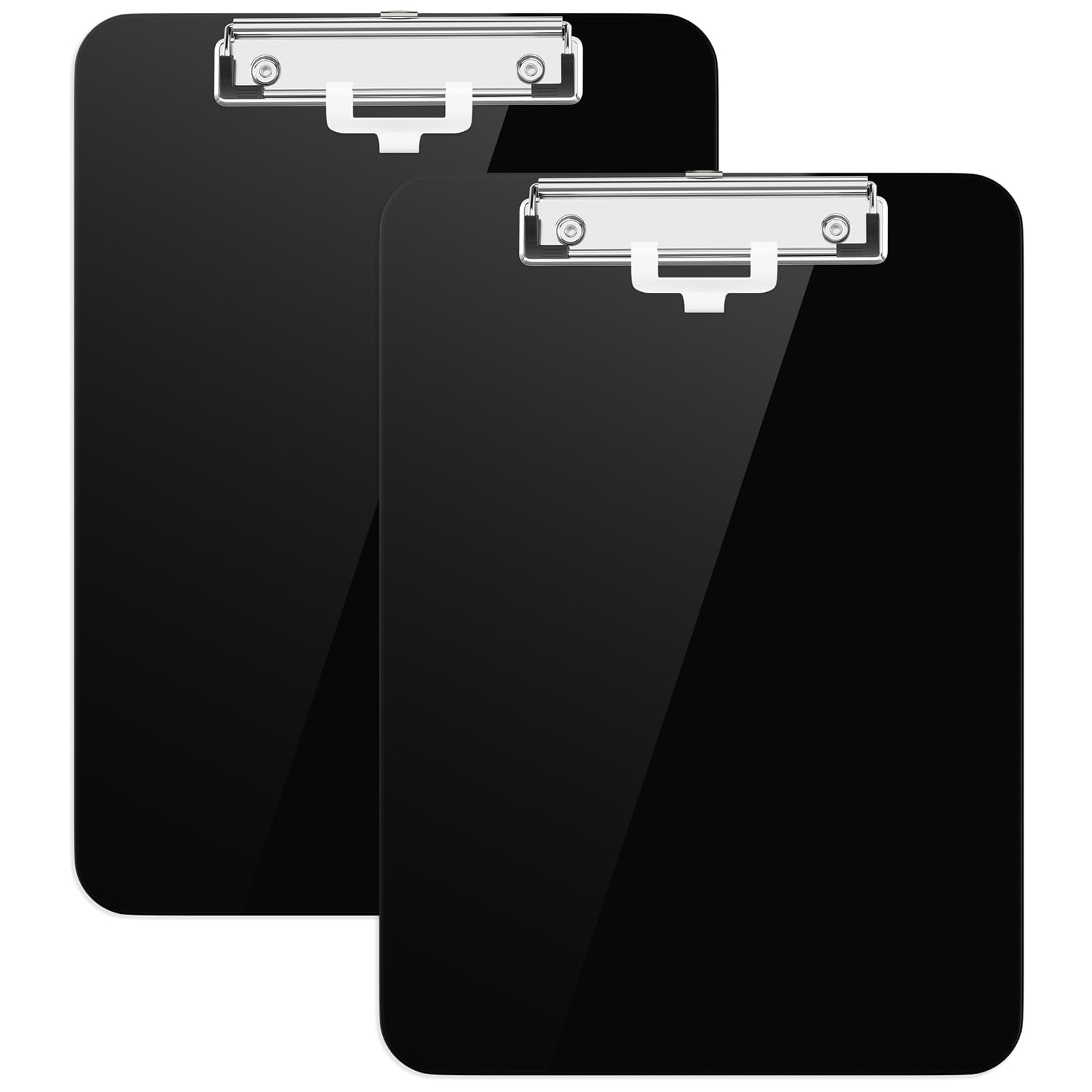 Hongri Plastic Clipboard with Pen Holder, Black 8.5x11 Letter Size Clip Board for Classroom Office, Students