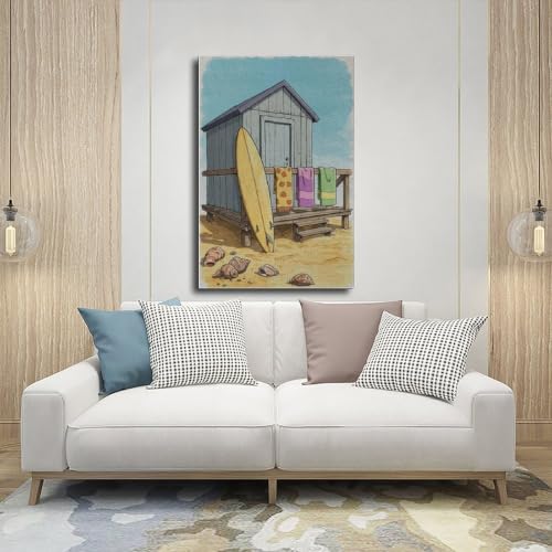 Toile cabane de plage pour raviver un mur de salon vide