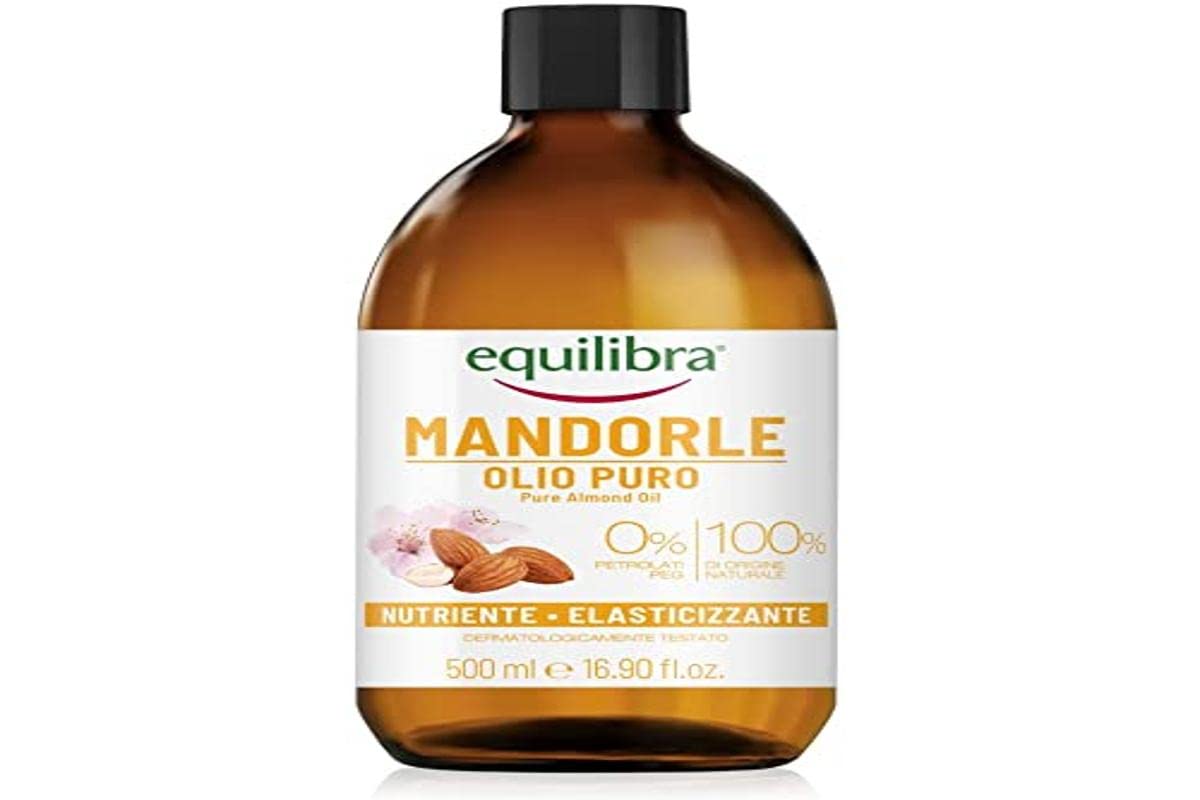 Equilibra Body, Puro Almond Oil, Sweet Almond Oil, Protection, Nutrient and Elastic Helps Prevent Knitting in Pregnancy or Low-Calorie Diet, 500 ml