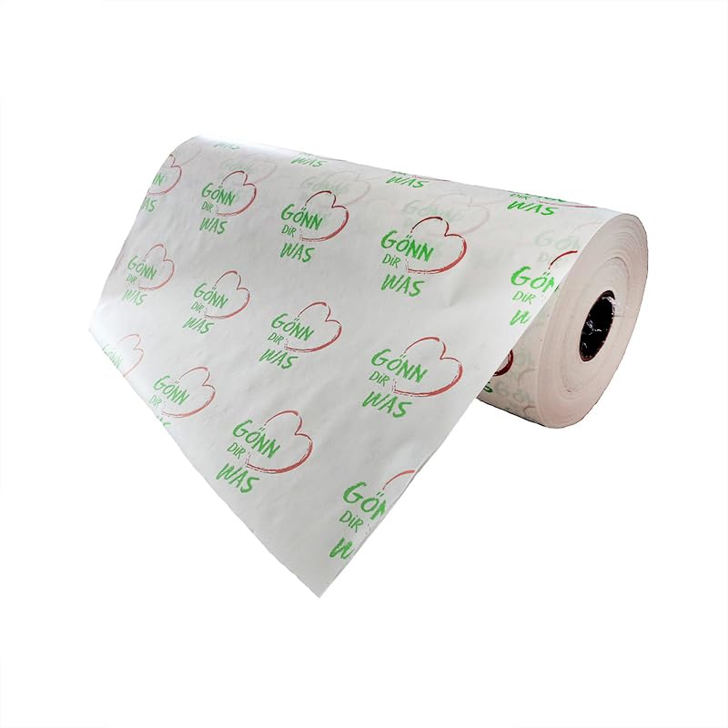 Pro DP 1x Rollenpapier Einschlagpapier Bäckerseide Secare Rolle weiß ""Gönn dir was"" 40g/m² 50cm breit 10kg, BRP32050GDW